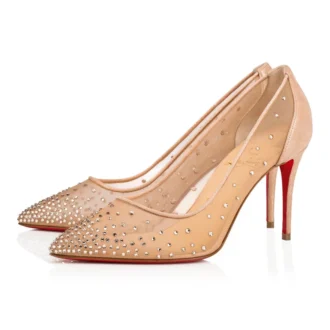 Follies Strass – 85 mm pumps – Mesh og ruskind – Lys silke – Dame Follies Strass – 85 mm pumps – Mesh og ruskind – Lys silke – Dame