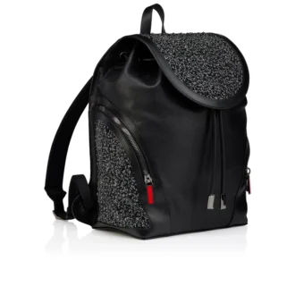 Funky – Rygsæk – Kalveskind med struktur, strass og pigge – Sort