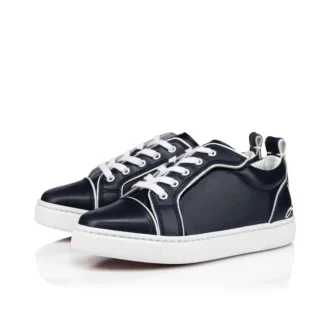 Funnyto – Lavtop-Sneakers – Kalveskind – Marineblå – Børn
