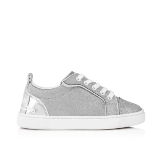 Funnyto – Sneakers – Glitteret kalveskind – Sølv – Børn