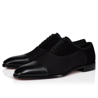 Greggory – Oxfords – Kalveskind, bomuldstwill og veau-velour – Sort – Herre