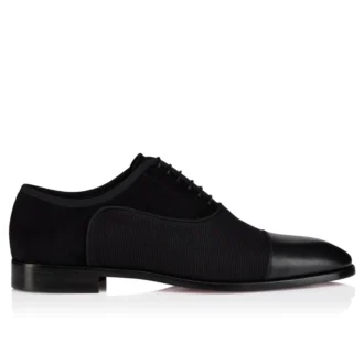 Greggory – Oxfords – Kalveskind, bomuldstwill og veau-velour – Sort – Herre