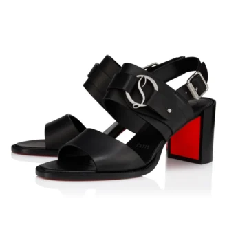 Her in Roma – 70 mm sandaler – Vokset kalveskind – Sort – Dame