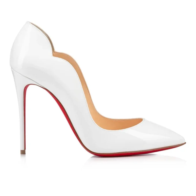 Hot Chick – 100 mm pumps – laklæder – Bianco – Dame
