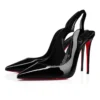 Hot Chick Sling – 100 mm slingback-pumps – laklæder – sort – kvinder