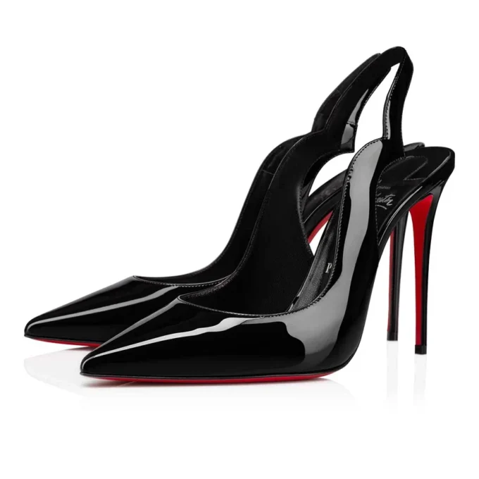 Hot Chick Sling – 100 mm slingback-pumps – laklæder – sort – kvinder