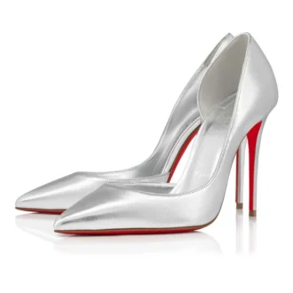 Iriza – 100 mm pumps – lamineret nappalæder – sølv – kvinder Iriza – 100 mm pumps – lamineret nappalæder – sølv – kvinder