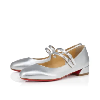 Jane Fille – Ballerinasko – Lamineret nappalæder – Sølv – Børn Jane Fille – Ballerinasko – Lamineret nappalæder – Sølv – Børn