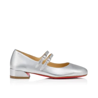 Jane Fille – Ballerinasko – Lamineret nappalæder – Sølv – Børn Jane Fille – Ballerinasko – Lamineret nappalæder – Sølv – Børn