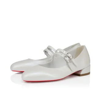 Jane Fille – Ballerinasko – Perlemorsfarvet nappalæder – Bianco – Børn Jane Fille – Ballerinasko – Perlemorsfarvet nappalæder – Bianco – Børn