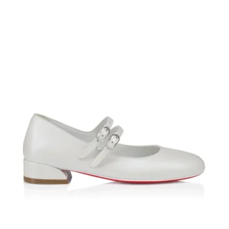 Jane Fille – Ballerinasko – Perlemorsfarvet nappalæder – Bianco – Børn Jane Fille – Ballerinasko – Perlemorsfarvet nappalæder – Bianco – Børn