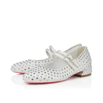 Jane Fille Strass Boum – Ballerinasko – Krepsatin og strass – Elfenben – Børn Jane Fille Strass Boum – Ballerinasko – Krepsatin og strass – Elfenben – Børn