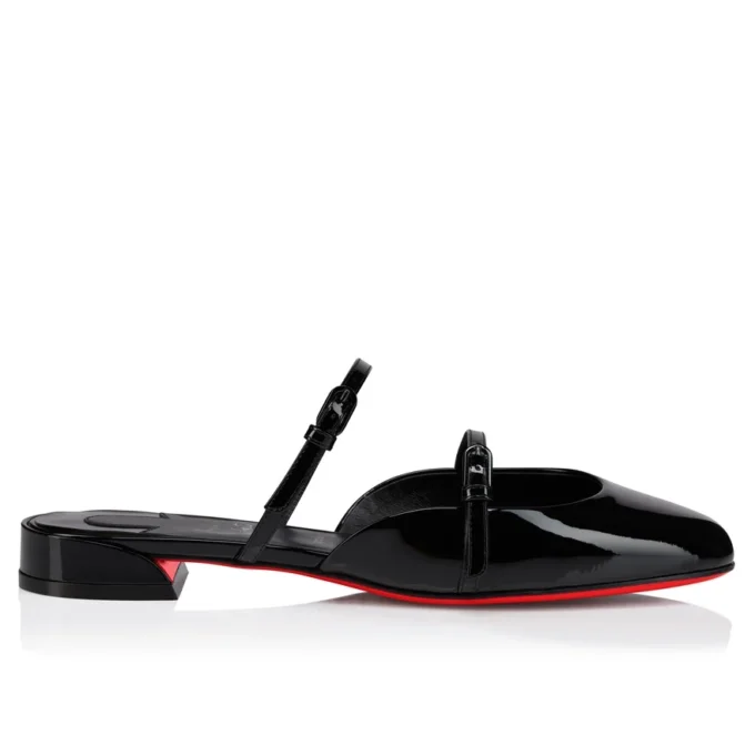 Jane Nina – Mules – Lakeret kalveskind – Sort – Dame