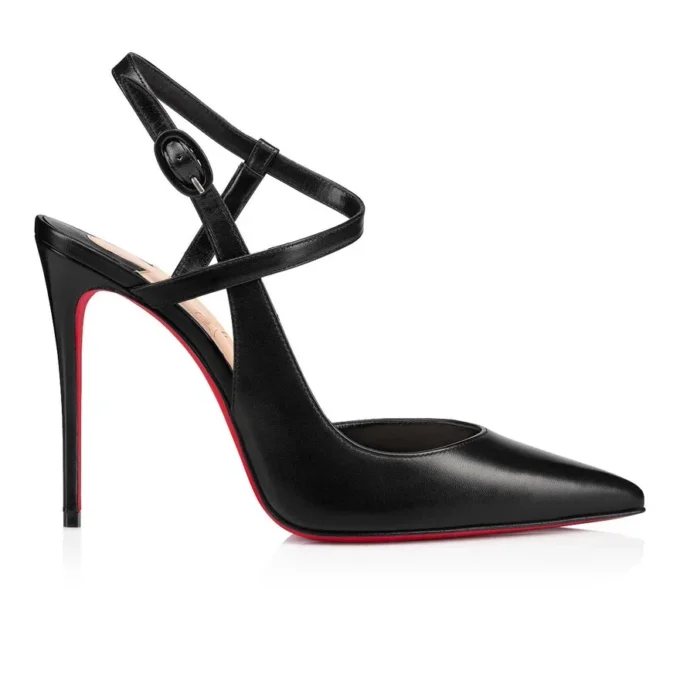 Jenlove – 100 mm pumps med remme – kidskind – sort – kvinder