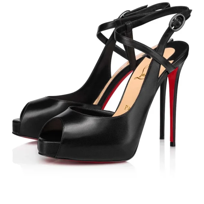 Jenlove Alta – 120 mm åbne pumps – gedeskind – sort – kvinder