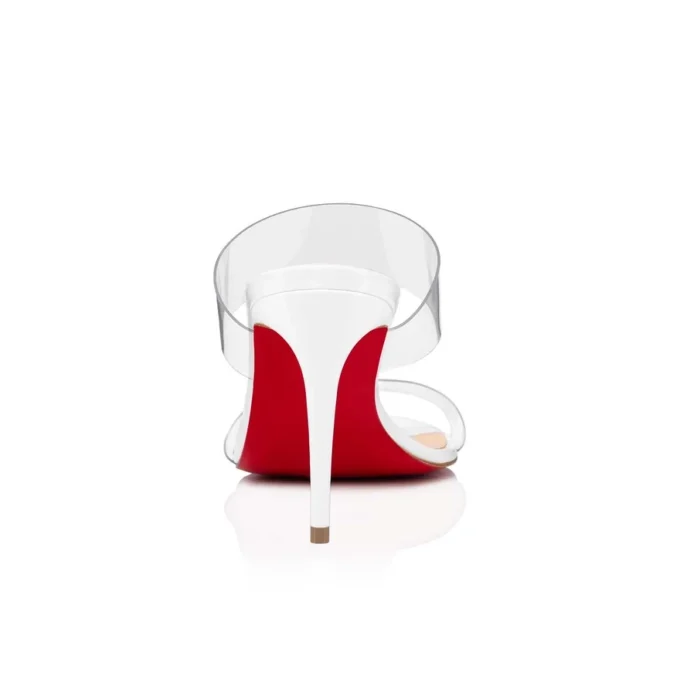 Just Nothing – 84 mm mule-sandaler – laklæder og PVC – hvid