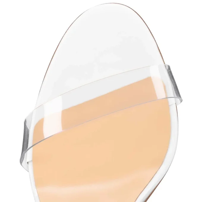 Just Nothing – 84 mm mule-sandaler – laklæder og PVC – hvid