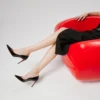 Kate – 85 mm pumps – lakeret kalveskind – sort – kvinder