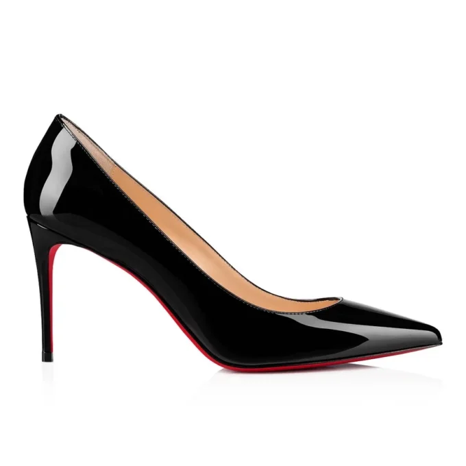 Kate – 85 mm pumps – lakeret kalveskind – sort – kvinder