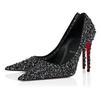 Kate Max Perla – 100 mm pumps – crepesatin, strass og perler – sort – kvinder Kate Max Perla – 100 mm pumps – crepesatin, strass og perler – sort – kvinder