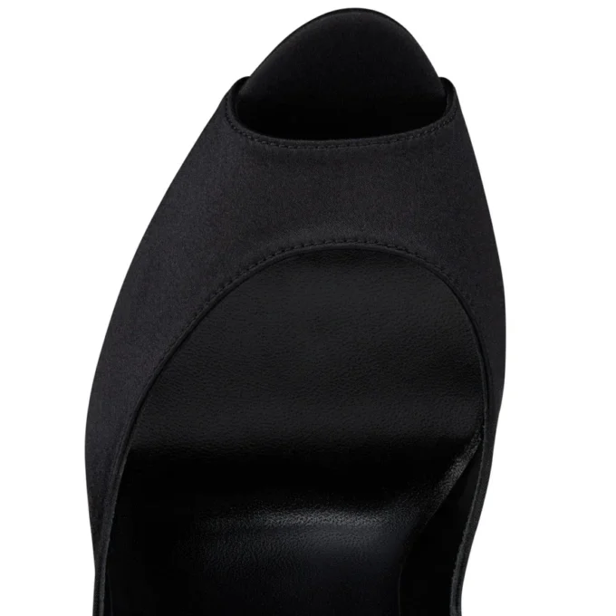 Lady Peep Suola Strass – 150 mm pumps – crepesatin – sort – kvinder