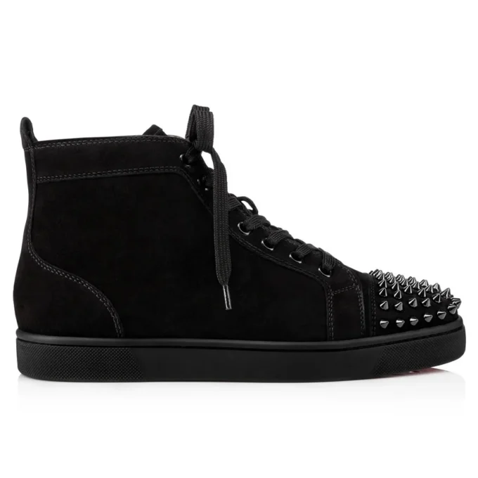 Lou Spikes – Højtop-Sneakers – Ruskind og pigge – Sort – Herre