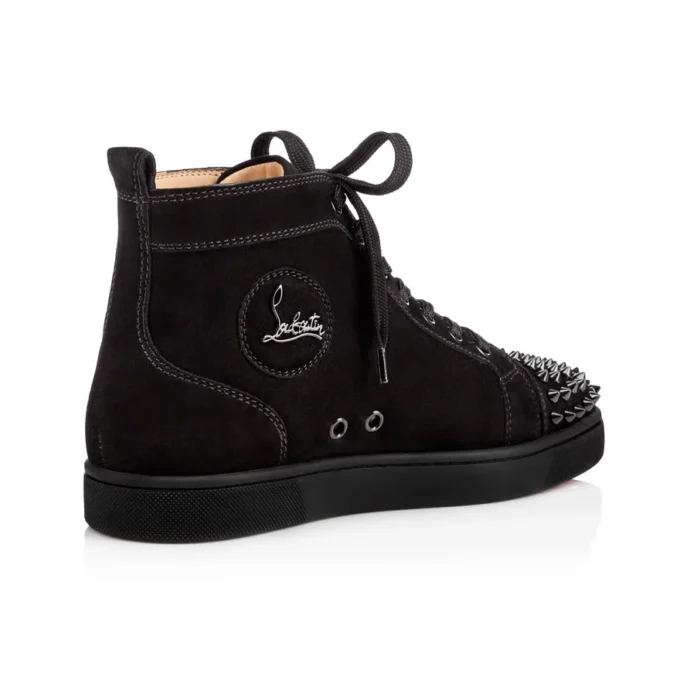 Lou Spikes – Højtop-Sneakers – Ruskind og pigge – Sort – Herre