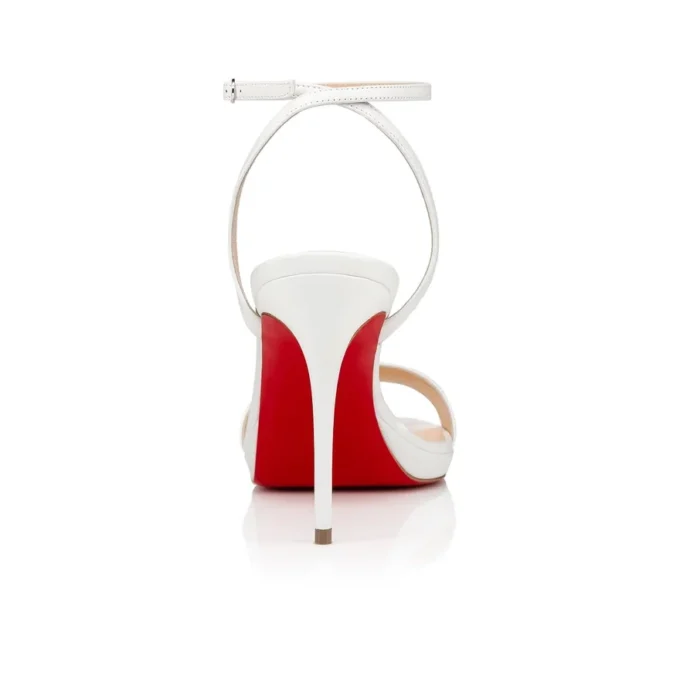 Loubi Queen – 100 mm remsandaler – Nappalæder – Bianco – Dame Loubi Queen – 100 mm remsandaler – Nappalæder – Bianco – Dame
