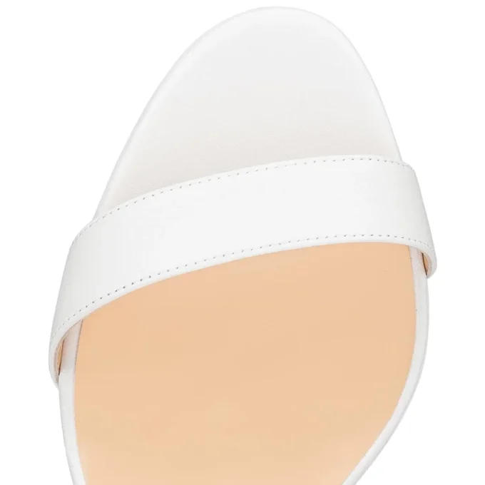 Loubi Queen – 100 mm remsandaler – Nappalæder – Bianco – Dame Loubi Queen – 100 mm remsandaler – Nappalæder – Bianco – Dame
