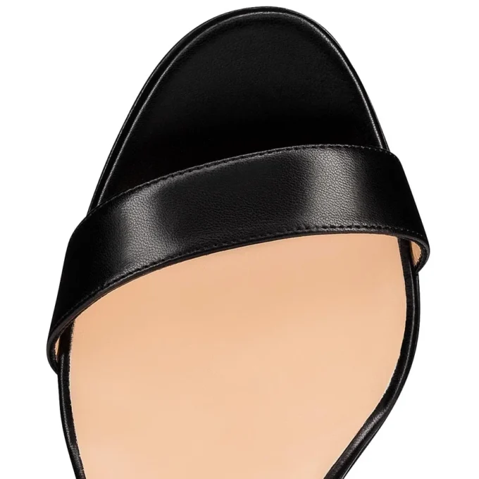 Loubi Queen – 100 mm sandaler med remme – nappalæder – sort – kvinder Loubi Queen – 100 mm sandaler med remme – nappalæder – sort – kvinder