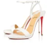 Loubi Queen – 120 mm sandaler – lammeskind – Bianco