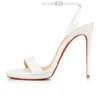 Loubi Queen – 120 mm sandaler – lammeskind – Bianco
