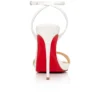 Loubi Queen – 120 mm sandaler – lammeskind – Bianco