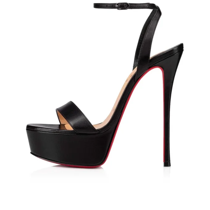 Loubi Queen Alta – 150 mm pumps – nappalæder – sort – kvinder