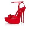 Loubi Queen Alta – 150 mm remsandaler – crepesatin – Loubi – kvinder Loubi Queen Alta – 150 mm remsandaler – crepesatin – Loubi – kvinder