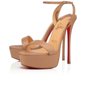 Loubi Queen Alta – 150 mm remsandaler – nappalæder – blush – kvinder Loubi Queen Alta – 150 mm remsandaler – nappalæder – blush – kvinder