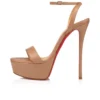 Loubi Queen Alta – 150 mm remsandaler – nappalæder – blush – kvinder Loubi Queen Alta – 150 mm remsandaler – nappalæder – blush – kvinder