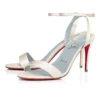 Loubigirl – 85 mm remsandaler – crepesatin – offwhite – kvinder