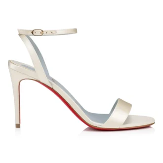 Loubigirl – 85 mm remsandaler – crepesatin – offwhite – kvinder Loubigirl – 85 mm remsandaler – crepesatin – offwhite – kvinder