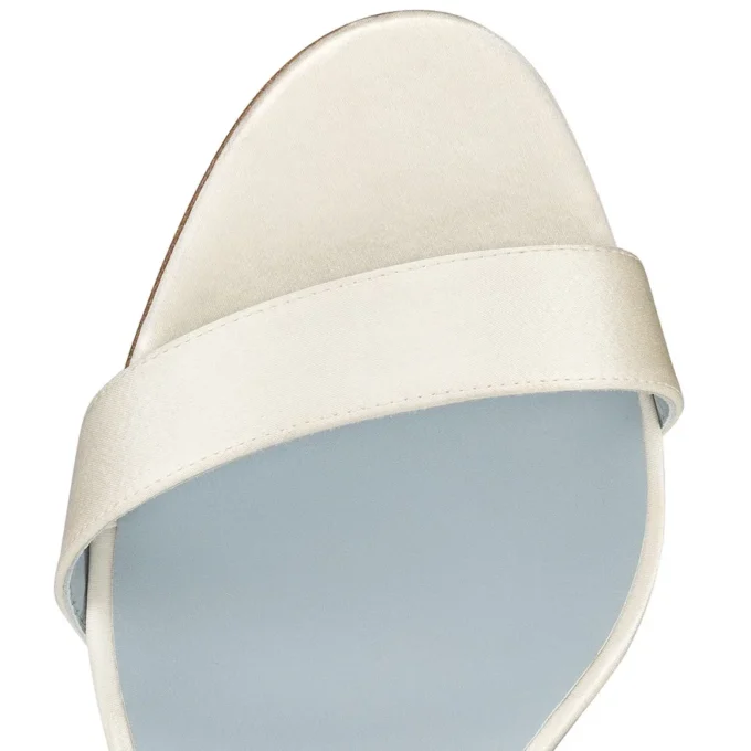 Loubigirl – 85 mm remsandaler – crepesatin – offwhite – kvinder