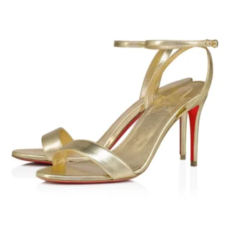 Loubigirl – 85 mm remsandaler – læder – platin – kvinder Loubigirl – 85 mm remsandaler – læder – platin – kvinder