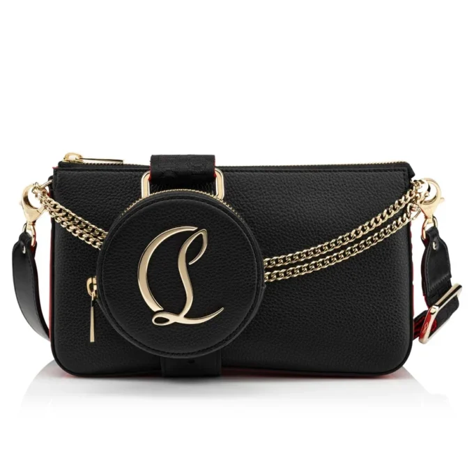 Loubila – Crossbody-taske – Kalveskind med struktur og glat kalveskind – Sort