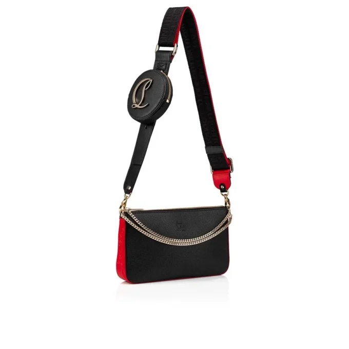 Loubila – Crossbody-taske – Kalveskind med struktur og glat kalveskind – Sort