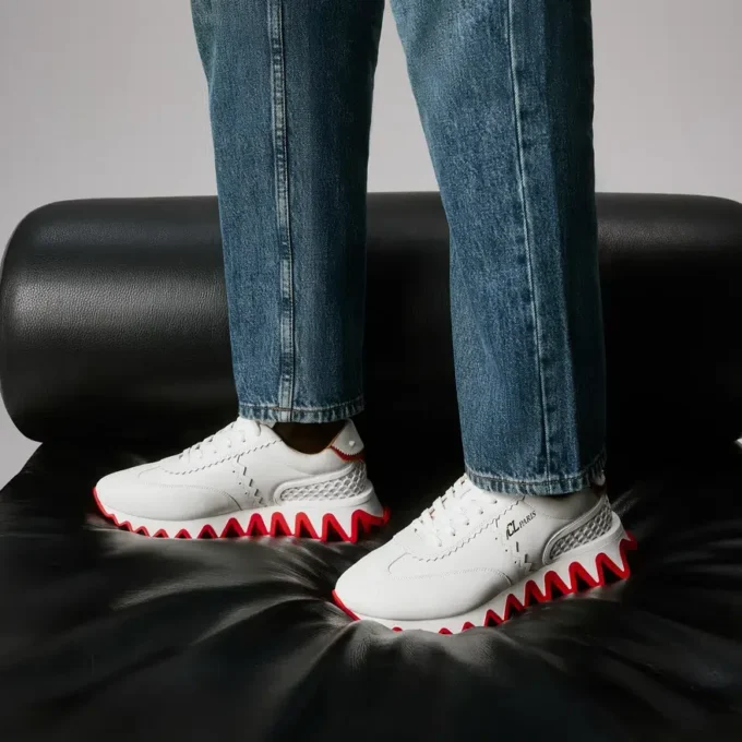 Loubishark – Sneakers – Kalveskind, neopren og gummi – Hvid – Herre Loubishark – Sneakers – Kalveskind, neopren og gummi – Hvid – Herre