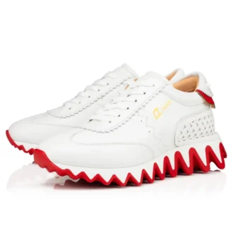 Loubishark – Sneakers – Kalveskind og neopren – Bianco – Dame