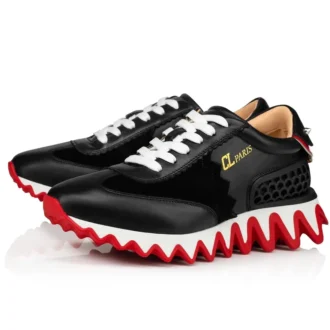 Loubishark – Sneakers – Kalveskind og Veau Velours – Sort – Dame