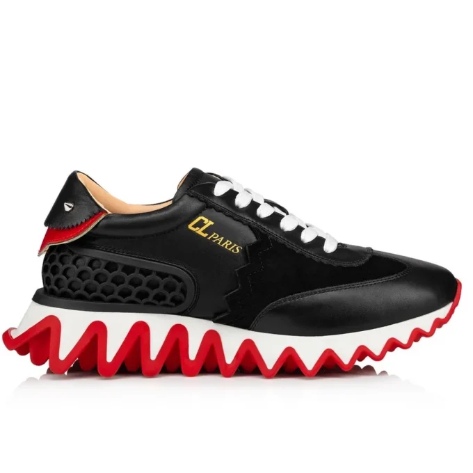 Loubishark – Sneakers – Kalveskind og Veau Velours – Sort – Dame