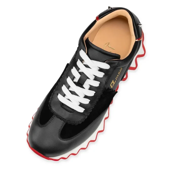 Loubishark – Sneakers – Kalveskind og Veau Velours – Sort – Dame