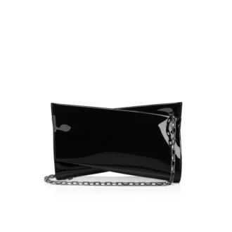 Loubitwist – Clutch – Lakeret læder – Sort