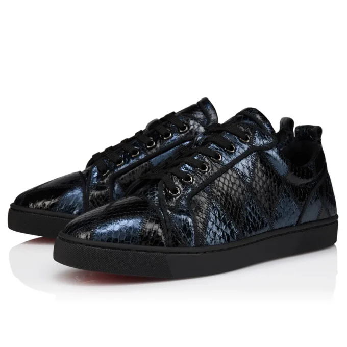 Louis Junior – Sneakers – Patchwork af vandslangeskind – Sort – Herre Louis Junior – Sneakers – Patchwork af vandslangeskind – Sort – Herre